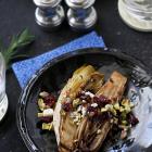 Grilled Endive with Pistachios, Dried Cherries and Feta Cheese