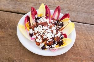 Endive Nachos with Black Beans & Feta