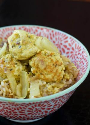 Turkey Meatball and Endive Coconut Curry 